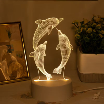 1pc Dolphin Creative Pattern Night Light