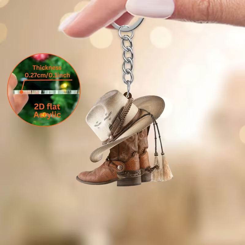 2D Flat Retro Western Cowboy Boot