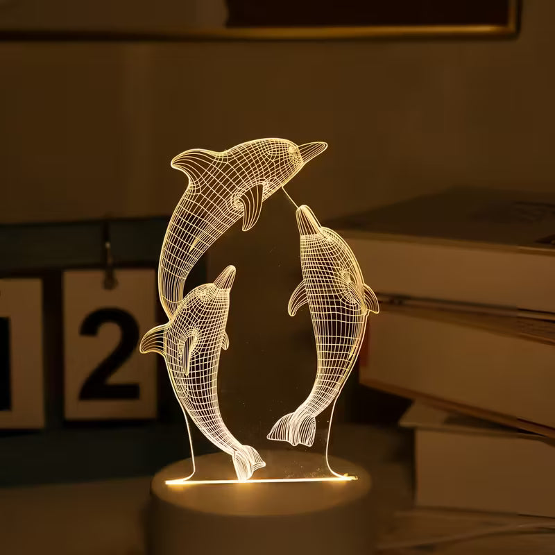 1pc Dolphin Creative Pattern Night Light