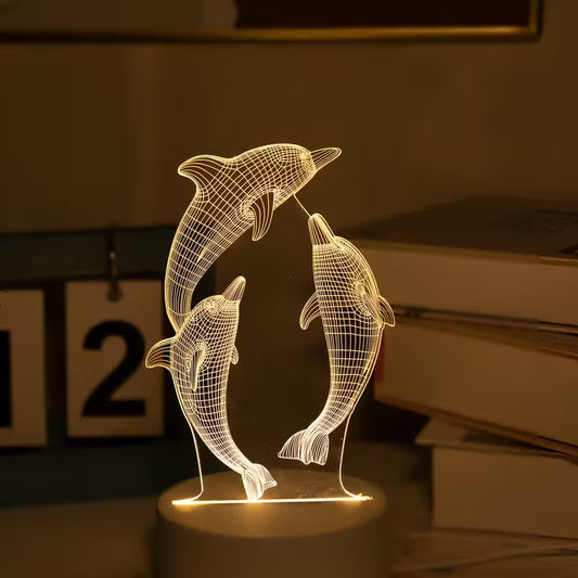 1pc Dolphin Creative Pattern Night Light