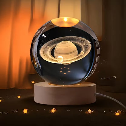 Laser Engraved Crystal Ball Decorative Night Light