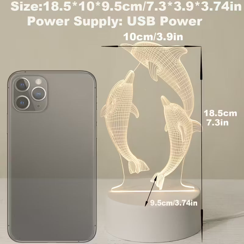 1pc Dolphin Creative Pattern Night Light