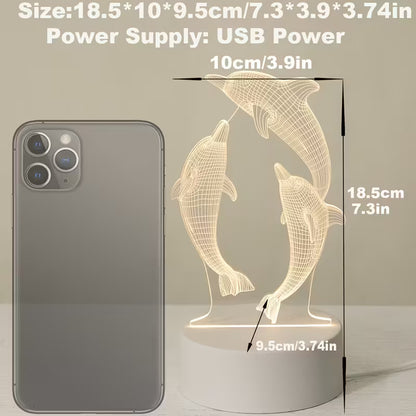 1pc Dolphin Creative Pattern Night Light