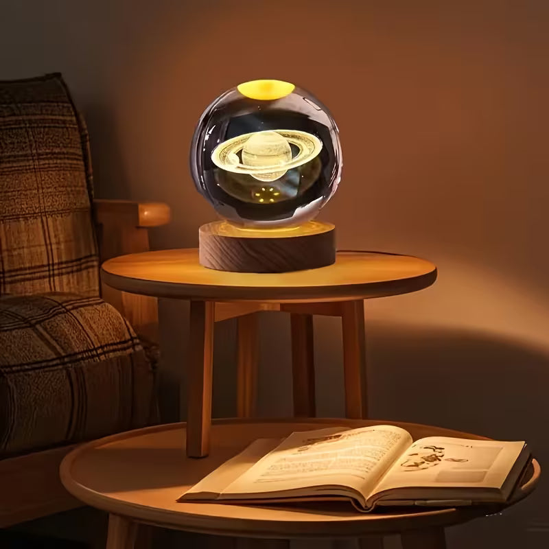 Laser Engraved Crystal Ball Decorative Night Light