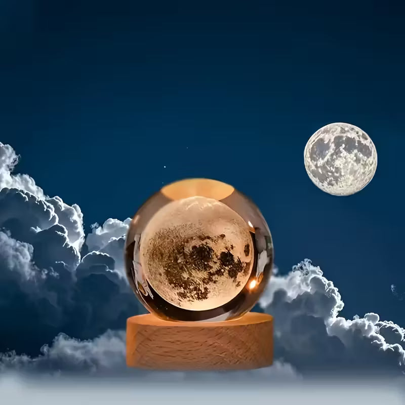 Laser Engraved Crystal Ball Decorative Night Light