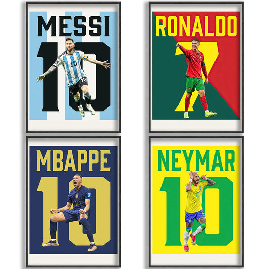 Ronaldo, Messi, Neymar and Mbappe poster