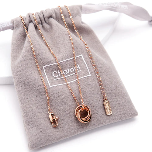 Chomel S925 Silver Double Ring Necklace for Women