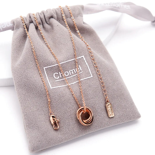 Chomel S925 Silver Double Ring Necklace for Women