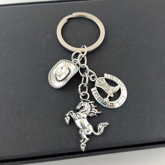 Cowboy Hats, Horse Hooves And Boots Keychain For Men